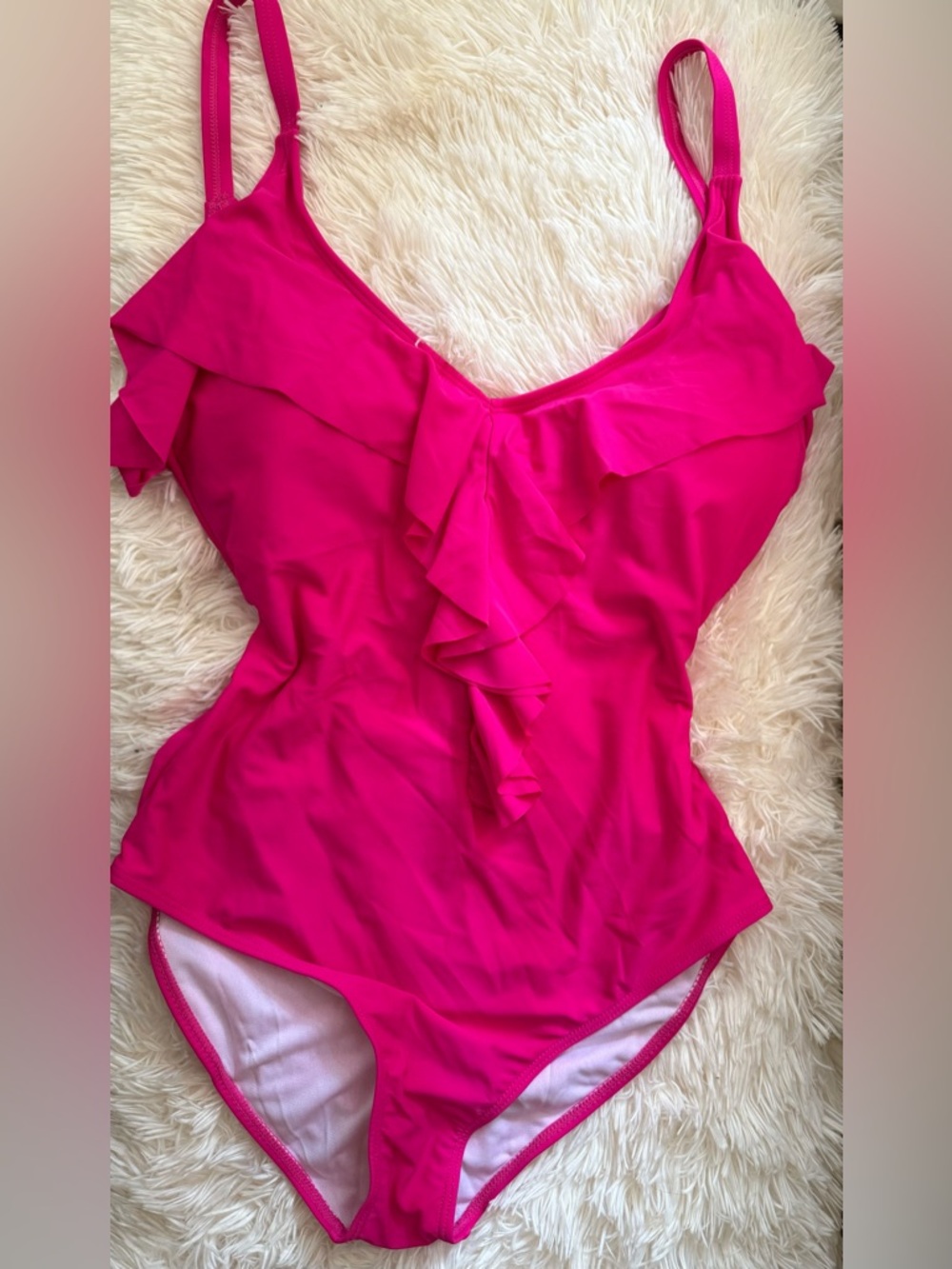 Hot Pink Ruffled One-Piece Swimsuit